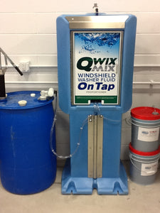 Installed Qwix Mix 80 Gallon Water-Driven Windshield Washer Fluid Proportioner. Used For Automatically Making And Storing Windshield Washer Fluid