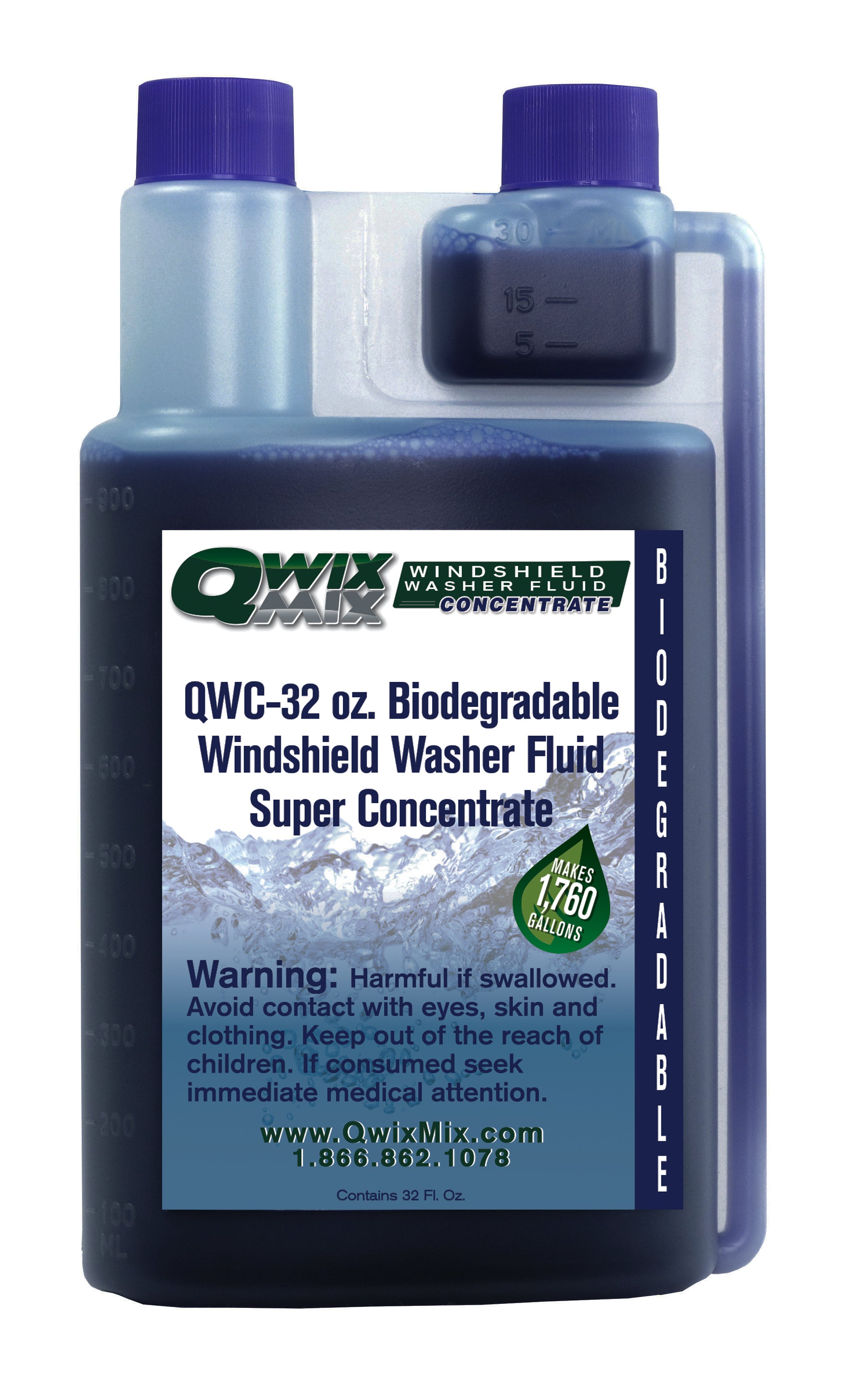 8 oz Squeeze Bottle of Windshield Washer Fluid Concentrate – Qwix Mix