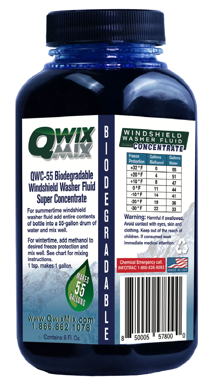 QWC-55 Biodegradable Windshield Washer Fluid Concentrate – Qwix Mix