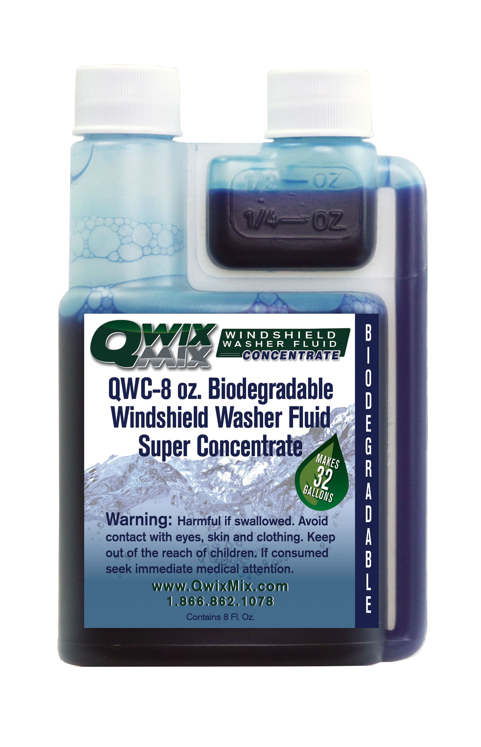8 oz Squeeze Bottle of Windshield Washer Fluid Concentrate – Qwix Mix